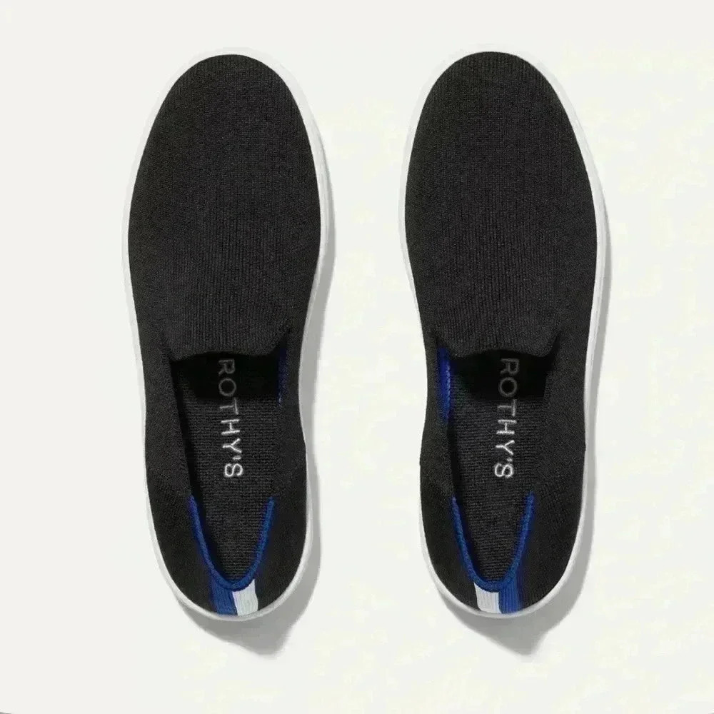 Rothy’s The Original Slip On Sneakers Shoes Sz 9 Black